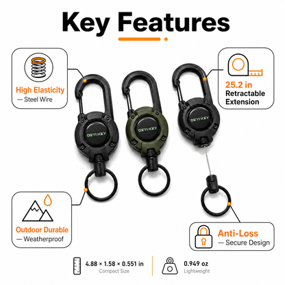 Heavy-Duty Retractable Key Holder