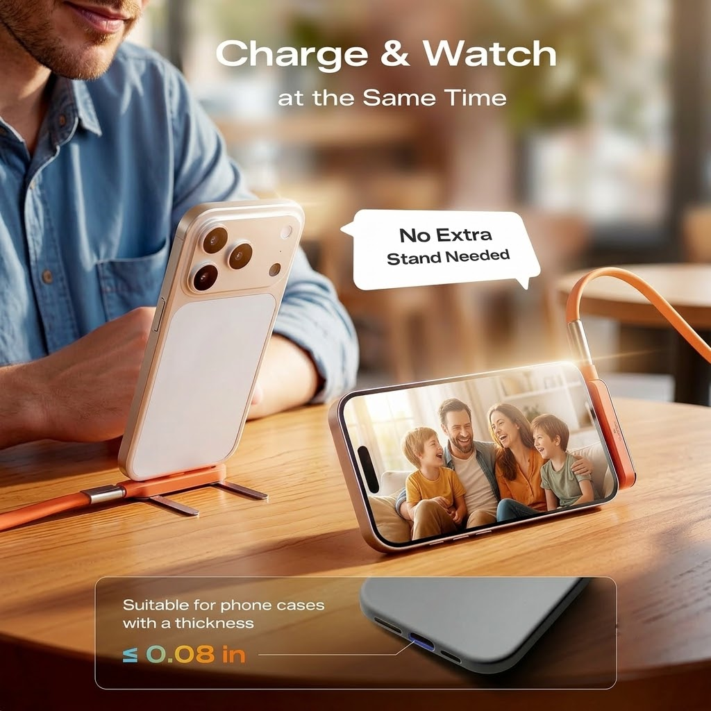 Type-C Fast Charging Cable With Detachable Stand VIP
