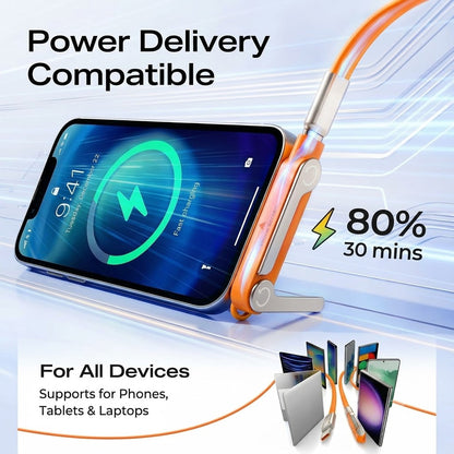 Fast-Charging Cable with Detachable Stand | USB-C & Lightning