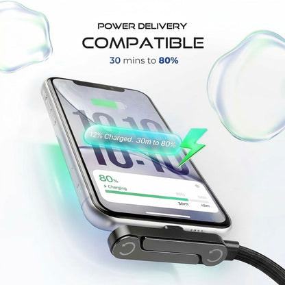 Fast-Charging Cable with Invisible Stand | USB-C & Lightning.