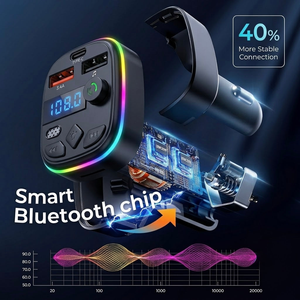 Bluetooth Car Smart Adapter Upgraded Design
