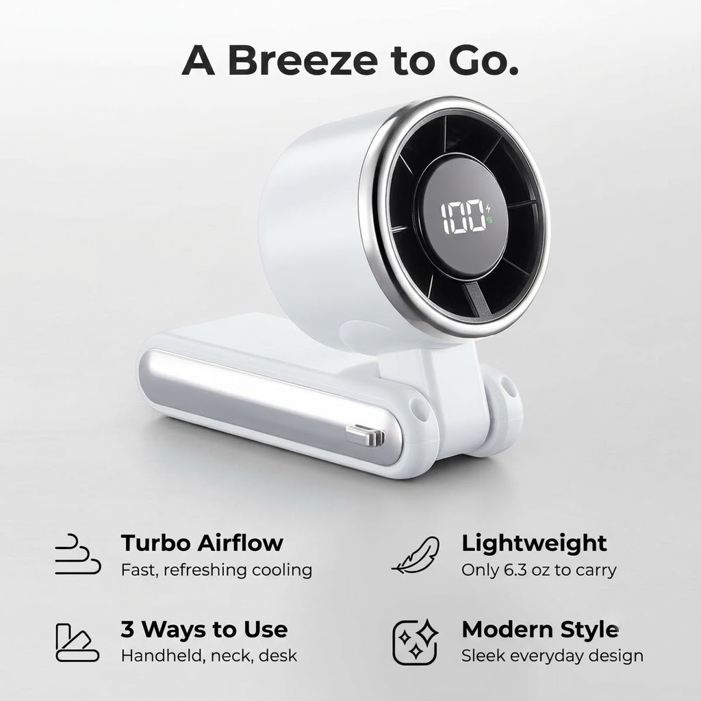Portable Handheld AC Fan.