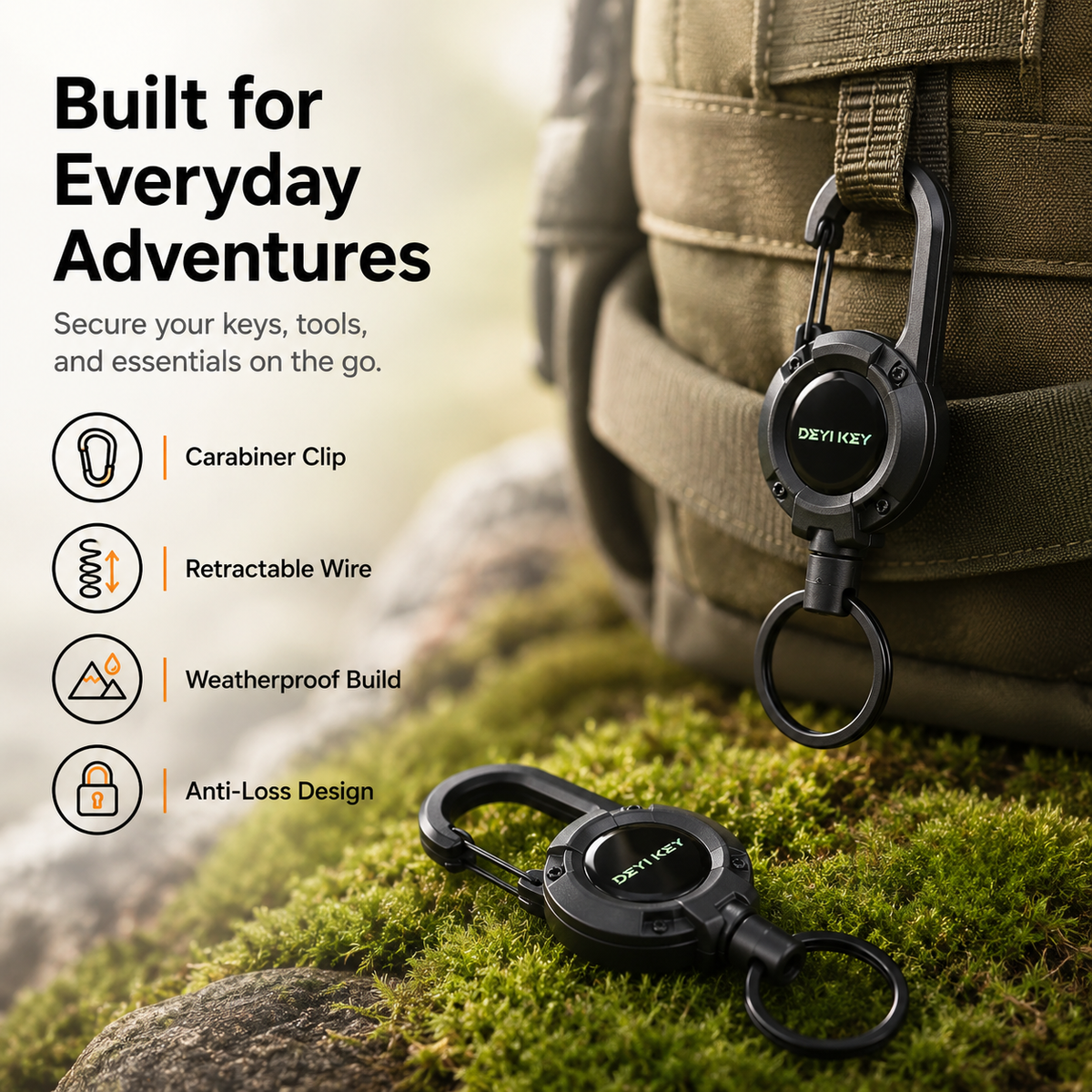 Heavy-Duty Retractable Key Holder